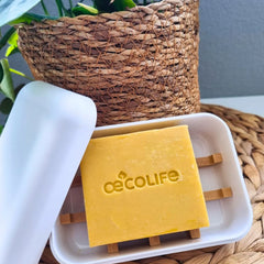 Bambus Seifendose mit Cremeseife Zitronengras