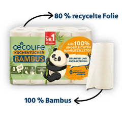 Bambus Küchentücher: 80 % recycelte Folie, 100 % Bambus