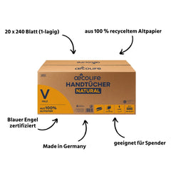Handtücher Natural V-Falz USPs