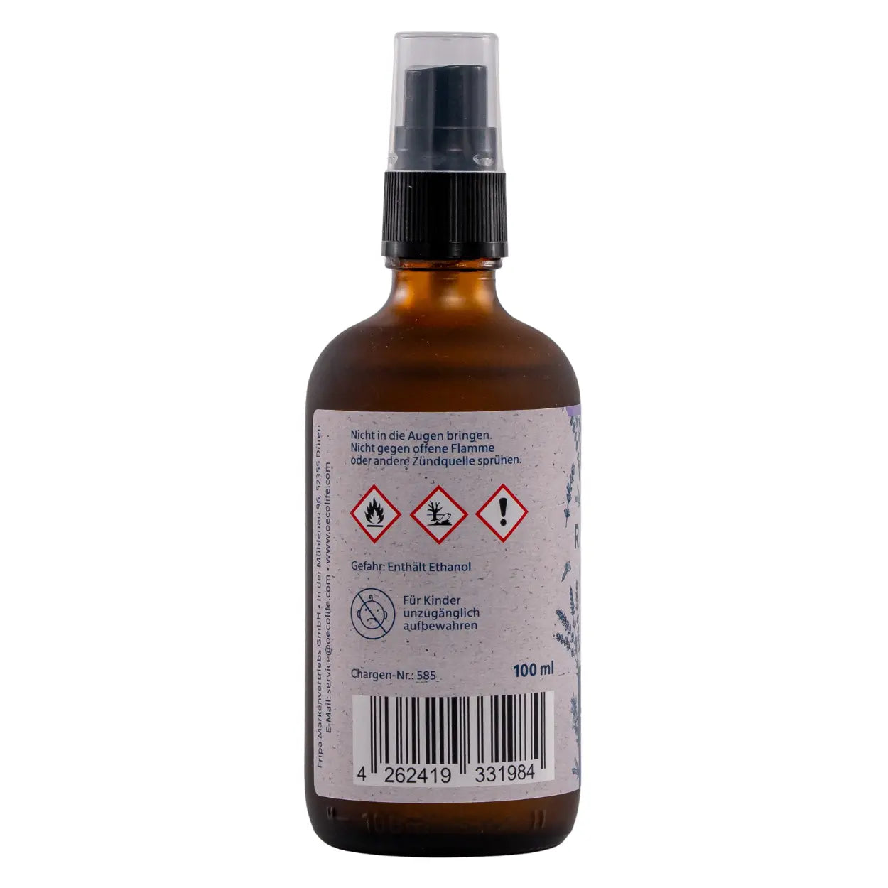 Raumspray Lavemdel Rückseite