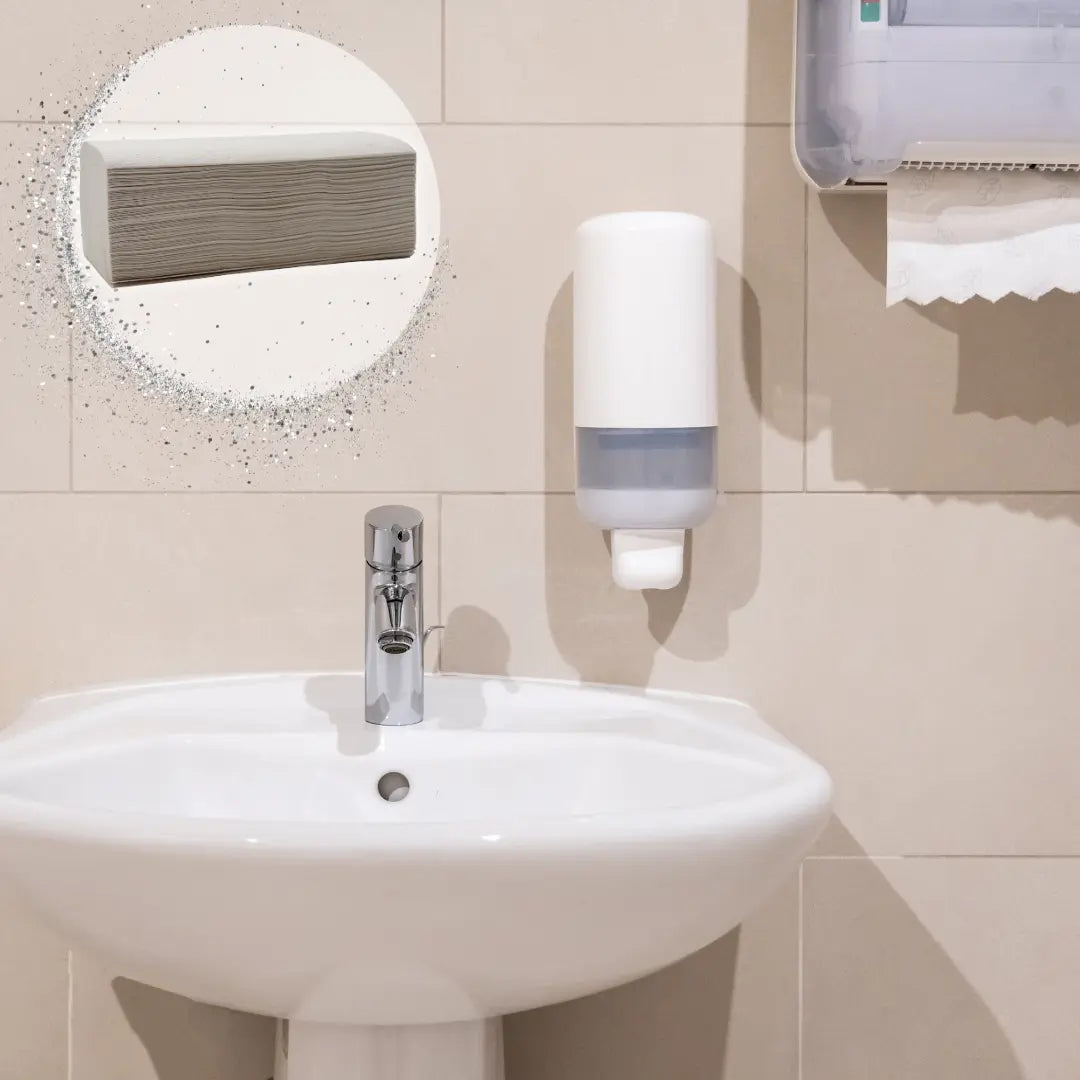 Bad mit Papierhandtüchern