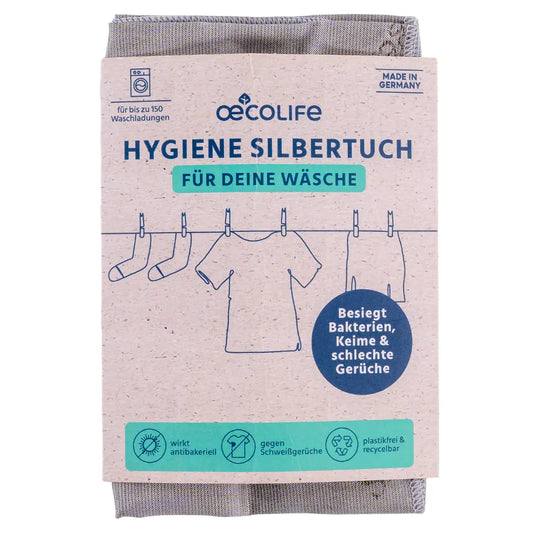 Silbertuch Produktbild mit Verpackung