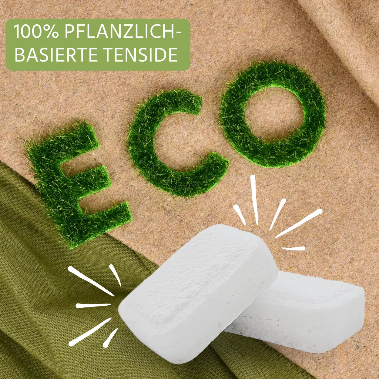 Spülmaschinentabs 100% pflanzlich basierte Tenside