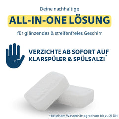 Spülmaschinentabs all in one Lösung für glänzendes und streifenfreies Geschirr