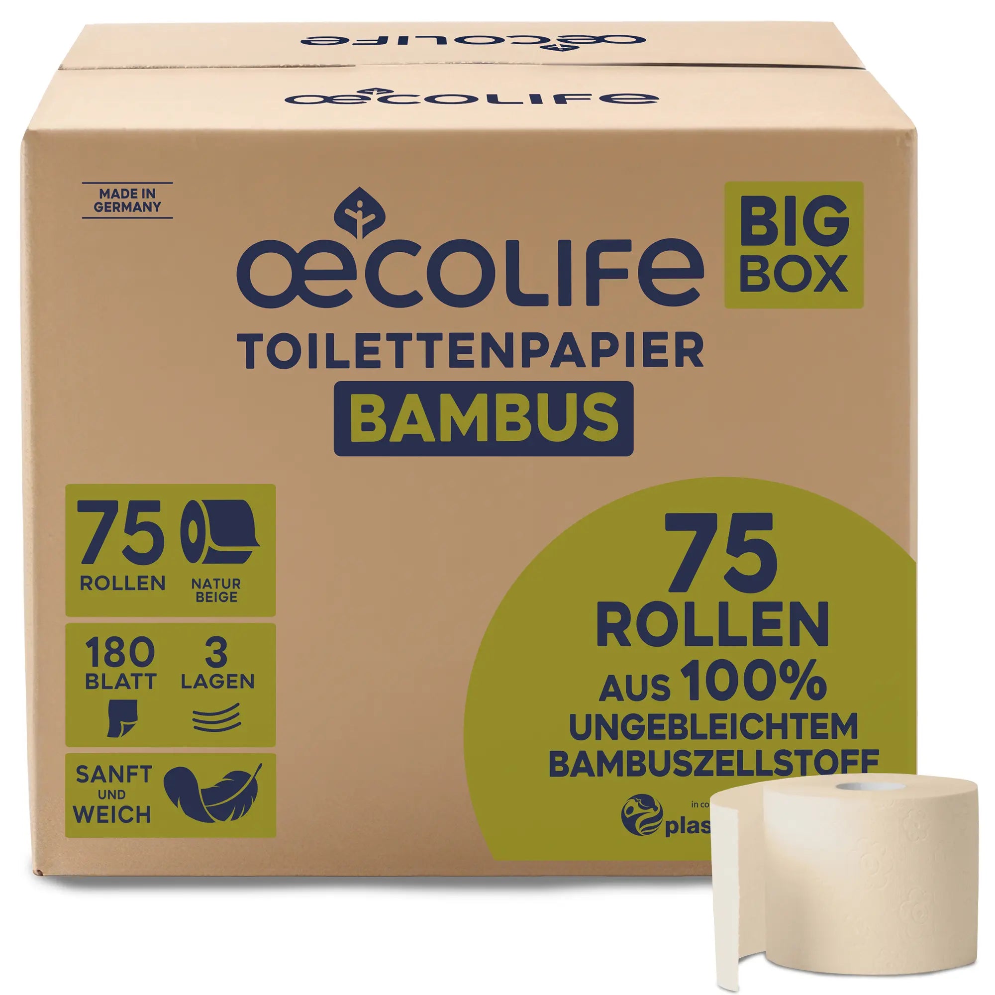 oecolife Bambus Toilettenpapier 75er Box