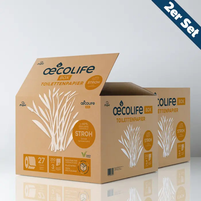 Toilettenpapier Box STROH (2er Set)