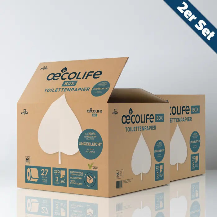 Toilettenpapier Box UNGEBLEICHT (2er Set)