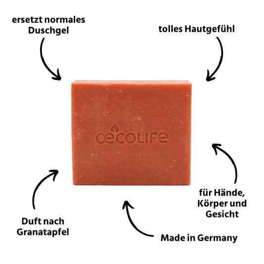 Feste Naturseife sinnlicher Granatapfel