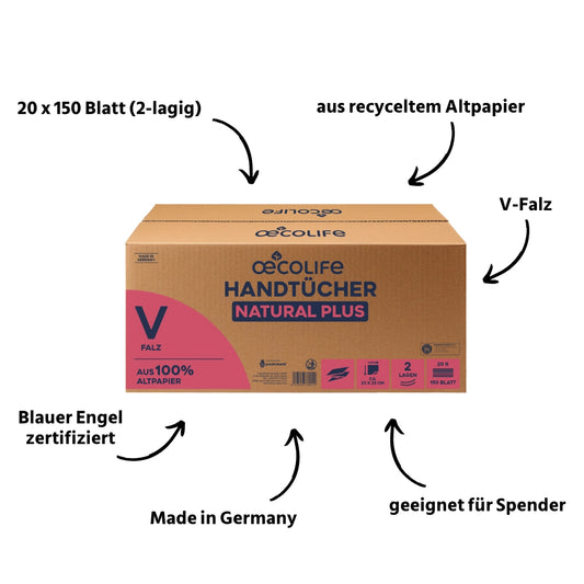 Handtücher Natural Plus V-Falz