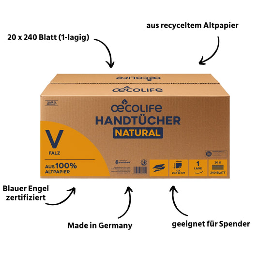 Handtücher Natural V-Falz