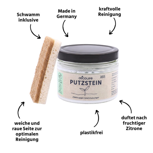 Putzstein Set mit Schwamm