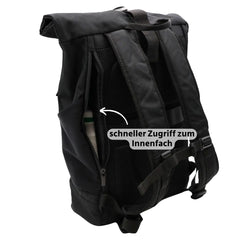Rolltop Rucksack schwarz